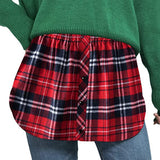 Nukty Detachable Underskirt Cotton Shirt Extender for Women Irregular False Skirt Tail Blouse Hem Plaid Mini Skirt Extender Hemline