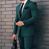 Nukty Handsome One Button Groomsmen Notch Lapel Groom Tuxedos Men Suits Wedding/Prom/Dinner Best Man Blazer (Jacket+Trousers)