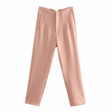 Nukty Pants For Women High Waist Woman Trousers Autumn Fashion Streetwear Office Elegant Casual Famale Stright Pants