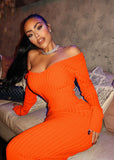 Nukty Women Autumn Solid Ribbed Maxi Knitted Dress V Neck Sexy Slim Elastic Basic Long Bodycon Dress Winter Off Shoulder White Dresses