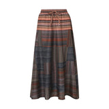 Nukty y2k Vintage Patchwork Skirts Summer Women High Waisted A-Line Midi Skirts Retro Harajuku Fairycore Grunge Skirt Streetwear