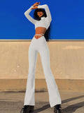 Spring and Summer New Women's Pants High Waist Long Leg Pants Temperament Thin Waist Tie Fashion Simple and Versatile