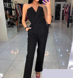 Nukty Elegant Strapless Long Rompers Women Jumpsuit Summer Sleeveless Wide Leg Club Party Outfits Lady Plus Size 3XL White Overalls