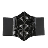 Fashion PU Leather Corset Top for Women Crocodile Strapless Waistcoat Crop Shirt y2k Ladies Belt with Heart Ring Streetwear