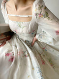 Nukty Summer Korean Fashion Y2k Mini Dress Woman Beach Chiffon Elegant Floral Sundress Party Casual Vintage Dress Office Lady