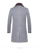 Nukty Zoulv Male Solid Color Slim Casual Windbreaker Jacket 5XL Winter Men's Long Woolen Coat Fur Collar Warm Woolen Coats