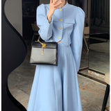 Nukty High Quality New Summer Fashion Korean Sweet Elegant 2 Piece Set Women Crop Top Shirt Blouse Midi Skirt Suits Two Piece Outfits