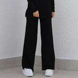 Fashion Half-high Collar Green Sweater Suit for Women Autumn Winter Casual Long-sleeved Loose White Knitted 2 Piece Set