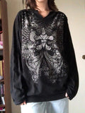 Gothic Graphic Print Loose Tshirts Casual Retro Grunge Fairycore Tops Tee Streetwear Dark Academia 90s Clothes