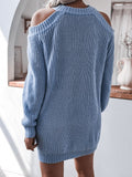Nukty Sexy Off Shoulder Long Sleeve Sweater Dress Elegant Solid Loose Casual Knitted Mini Dress Female Vestido Women Autumn Clothes