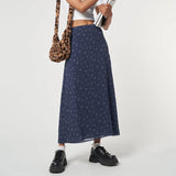Harajuku Bodycon Skirt Women Y2K Midi Skirts Floral Print High Waist A-Line Skirt Summer E-Girls Vintage 90s Streetwear Skirts