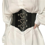 Fashion PU Leather Corset Top for Women Crocodile Strapless Waistcoat Crop Shirt y2k Ladies Belt with Heart Ring Streetwear