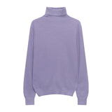 Nukty Winter High Quality Wwomen's Wool Sweater Solid Color High-neck Pullover Long-sleeved Knit Top