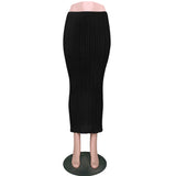 Nukty Summer Knit Long Skirt Women Sexy Holiday Party Beach Cove-Up Midi Skirts Dropped Waist See Through Wrap White Maxi Skirt
