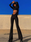 Spring and Summer New Women's Pants High Waist Long Leg Pants Temperament Thin Waist Tie Fashion Simple and Versatile