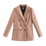 Nukty Woman Elegant Dark Green Straight Blazer Suits Autumn Female Solid Basic Matching Set Ladies Medium Waisted Pants Suit