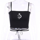 Black Basic Tank Tops Tees Sleeveless Backless Spaghtti Strap Crop Tube Top Casual Fashion Fitness Buttons Tee Vest Tanks Camis