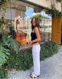 Nukty Summer Knit Long Skirt Women Sexy Holiday Party Beach Cove-Up Midi Skirts Dropped Waist See Through Wrap White Maxi Skirt