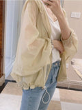 Nukty Jackets Women Batwing Sleeve Soft Fashion Summer All-match Simple Solid Elegant Creativity Sun-proof Ladies Korean Style Retro