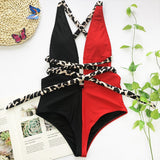 Nukty Fashion Sexy Plunging Swimsuit One Piece Swimwear Women Summer Backless Bathing Suit Women Belted Swimming Suit for Women Bakini