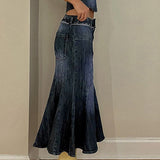 Nukty Sexy Denim Skirt Women Set Tube Tops Fur Edge Mermaid Dress Female Streetwear Set Summer Slim Sleeveless Spicy Suits