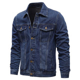 Nukty New Solid Casual Cotton Denim Jacket Men Plus Size M-5XL Lapel Single Breasted Jeans Jacket High Quality Denim Jackets Man
