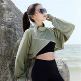 Nukty Summer Casual Solid Shawl Long Batwing Sleeve Capes Ponchos Outdoor Cycling Cloak Anti UV Loose Light Sun Protection Cross Coats