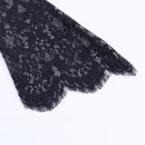 Nukty 90s Vintage Velvet Black Crop Top Elegant Lady Lace Flare Sleeve V Neck T-shirt Harajuku Grunge Retro Tees Women Gothic Clothes
