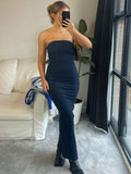Nukty Off Shoulder Denim Dress Woman Blue Corset Long Dress Women Midi Bodycon Dresses For Women Elegant Party Dress