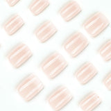 Sweet Style Fake Nails Nude Pink Gradient Short Nails Full Cover Press on Nails Wearable Nail Tips Nail Art DIY Manicure Tool