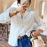 Spring Summer Blouse Shirts Women Long Sleeve Boho White Loose Blouses Shirt Women's Clothing Beach Tops Blusas