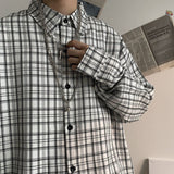 Nukty Retro Plaid Jackets Women Harajuku Unisex All-match Basic Teens Checkered Shirts Outwear Spring Single Breasted Couples Coats