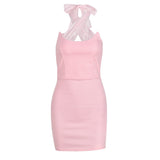 HOT Summer For Fashion Pink Elegant Straps Women's Clothes Sexy Backless Casual Evening Party Prom Corset Mini Dresses