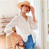 Spring Summer Blouse Shirts Women Long Sleeve Boho White Loose Blouses Shirt Women's Clothing Beach Tops Blusas