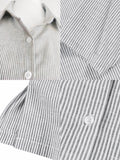 Nukty Summer New Dresses for Woman Fashion Striped Cardigan Loose Large Casual Temperament Commuter Irregular Women's Long Dress Tops