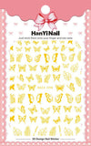 Black White Butterfly 3D Nails Sticker Geometry Decals Flower Gold DIY Decals Designs For Nail Art Manicures Decorations Salon