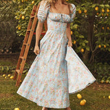 Sexy Dress For Women Flower Print High Split Elegant Off Shoulder Long Dresses Backless Bodycon Summer Dress Vestidos  New