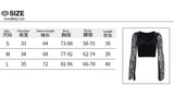 Nukty 90s Vintage Velvet Black Crop Top Elegant Lady Lace Flare Sleeve V Neck T-shirt Harajuku Grunge Retro Tees Women Gothic Clothes