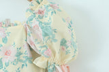 Nukty Women Summer Fashion Sweet Floral Print Mini Dress Vintage Square Collar Chic Wood Ear Princess Dresses
