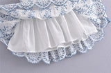 Nukty Spring Summer Vintage New Fashion Women Embroidered Elastic Square Neck Puff Long Sleeve Short Mini Dress