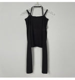 Nukty Women Cropped Tee Shirts Lady Long Sleeve Halter Slash Neck Stretchy Crop Tops Girls Slim T Shirts