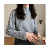 Y2K Sanding Stretch Women Sweaters Turtleneck Pullovers soft Primer Shirt Long Sleeve Korean Sweater Autumn Winter Solid