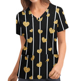 Nukty Cute Cartoon Animals Print Christmas Nursing Scrubs Women Tops Short Sleeve pet salon Work Uniform Blouse Costume Shirts Female