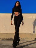 Spring and Summer New Women's Pants High Waist Long Leg Pants Temperament Thin Waist Tie Fashion Simple and Versatile