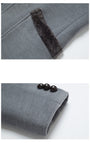 Nukty Zoulv Male Solid Color Slim Casual Windbreaker Jacket 5XL Winter Men's Long Woolen Coat Fur Collar Warm Woolen Coats