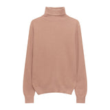Nukty Winter High Quality Wwomen's Wool Sweater Solid Color High-neck Pullover Long-sleeved Knit Top