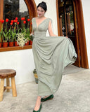 Nukty France Vintage Elegant Party Long Dress Ladies Pink Summer Sexy Beach Boho Dress Women Backless Casual Retro Korean Style Dress