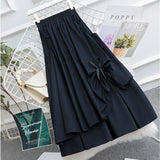 Nukty Spring and Summer New Slim Skirt Female Fake Pocket Design Irregular Large Swing Skirt Mid-length A-line Skirt