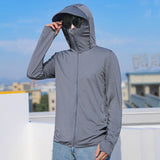 Nukty Summer Sun Protection Skin Coats Men Ultra-Light Sportswear Hooded Outwear Quick Dry Fishing T-shirts Sunscreen Tops