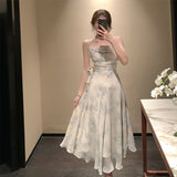 Nukty Dresses Women College Floral Summer Ulzzang Preppy Style Teens Fashion New Arrival Chic Young Ladies High Waist Hot Sale Mujer